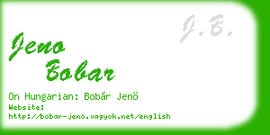 jeno bobar business card