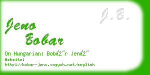 jeno bobar business card